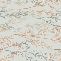 Sketches of field plants. Hand drawn seamless pattern. Gentle botanical ornament. Abstract summer design for print, wrap, decor, fabric, textile, background, wallpapers, scrapbooking. vector