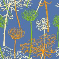 Wild plants abstract ornament. Hand drawn seamless pattern. Floral ornament in retro sketch style. Vintage botanical design for background, decor. vector