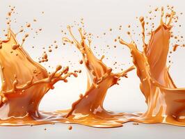 Set of delicious caramel splashes in high resolution photo