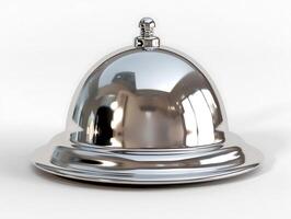 Shiny silver cloche in realistic high resolution photo