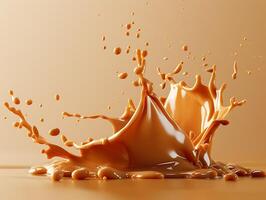 Set of delicious caramel splashes in high resolution photo