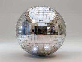 Realistic high resolution silver disco mirror ball photo