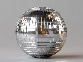 Realistic high resolution silver disco mirror ball photo