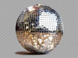 Realistic high resolution silver disco mirror ball photo
