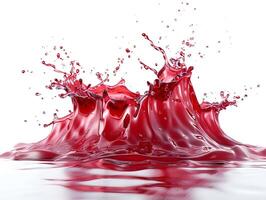Red splash isolated on white background in realistic high resolution photo