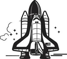 Astral Adventurer Sketch Black of Spacecraft Solar Sentinel Icon Design of Space Rocket vector