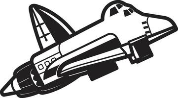 Stellar Soarer Concept Design of Black Rocket Orbit Observer Sketch Black of Rocket Ship vector