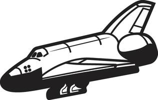 Orbit Observer Sketch Black of Rocket Ship Universe Voyager Icon Design of Space Rocket vector