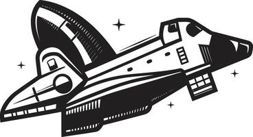 Nebula Navigator Silhouette Black Graphic of Space Rocket Celestial Conqueror Concept Design of Black Rocket vector