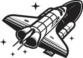 Universe Voyager Sketch Black of Spacecraft Cosmos Cruiser Icon Design of Space Rocket vector
