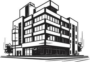 Charcoal Skyscraper Silhouette Building Sketch in Noir Noir Urban Development Design Black Multifloor Building Design vector