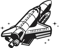 Orbit Observer Concept Design of Black Rocket Universe Voyager Sketch Black of Spacecraft vector