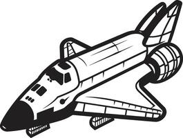 Midnight Missile Rocket Design in Noir Shadowed Spaceship Black Icon of Rocket Craft vector
