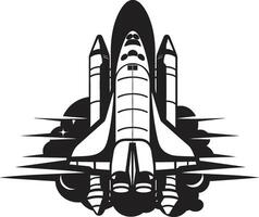 Stellar Soarer Rocket Sketch in Black Galactic Guardian Black of Rocket in Space vector
