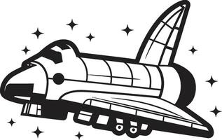 Interstellar Explorer Rocket Sketch in Black Nebula Navigator Black of Spacecraft vector