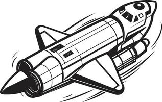 Nebula Navigator Black of Spacecraft Celestial Conqueror Rocket Design in Noir vector