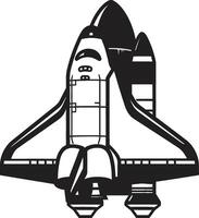 Orbit Observer Rocket Sketch in Black Universe Voyager Black of Rocket in Space vector