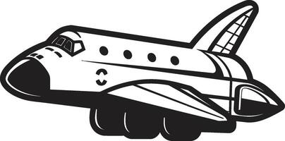 Stellar Soarer Black of Rocket Craft Galactic Guardian Rocket Design in Noir vector