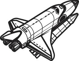 Interstellar Explorer Black of Rocket Ship Nebula Navigator Rocket Design in Noir vector