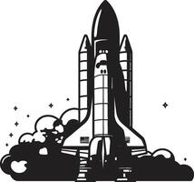 Solar Sentinel Sketch Black of Space Vehicle Stellar Soarer Icon Design of Space Rocket vector