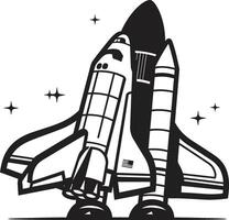 Stellar Soarer Rocket Sketch in Black Galactic Guardian Black of Rocket Craft vector