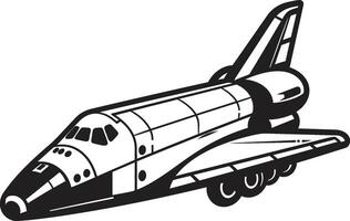 Galactic Guardian Black of Rocket Craft Solar Sentinel Rocket Design in Noir vector