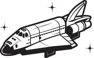 Lunar Launcher Black of Rocket in Space Interstellar Explorer Rocket Design in Noir vector