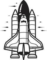 Stellar Soarer Black of Spacecraft Galactic Guardian Rocket Design in Noir vector