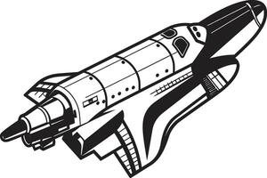 Lunar Launcher Sketch Black of Space Vehicle Interstellar Explorer Icon Design of Spacecraft vector