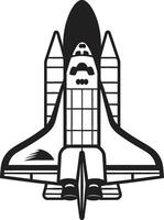 Nebula Navigator Rocket Sketch in Black Celestial Conqueror Black of Spacecraft vector