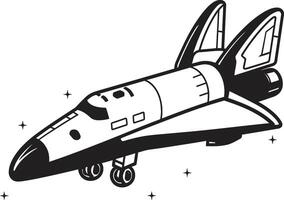 Galactic Guardian Rocket Design in Noir Solar Sentinel Black Icon of Spacecraft vector
