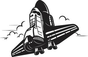 Celestial Conqueror Rocket Sketch in Noir Stellar Soarer Black of Space Rocket vector