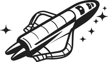 Solar Sentinel Rocket Sketch in Noir Astral Adventurer Black of Spacecraft vector