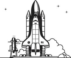 Stellar Soarer Black of Rocket Craft Galactic Guardian Rocket Design in Noir vector