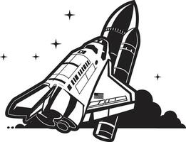 Celestial Conqueror Rocket Sketch in Black Stellar Soarer Black of Rocket Craft vector
