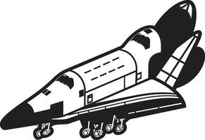 Orbit Observer Black of Rocket in Space Universe Voyager Rocket Design in Noir vector