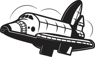 Orbit Observer Black of Rocket Craft Universe Voyager Rocket Design in Noir vector
