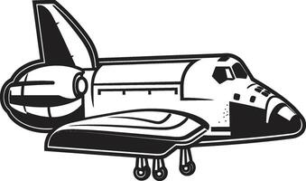 Cosmic Cruiser Black of Rocket Craft Nebula Navigator Rocket Design in Black vector
