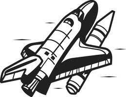 Cosmic Cruiser Rocket Design in Black Nebula Navigator Black Icon of Space Rocket vector