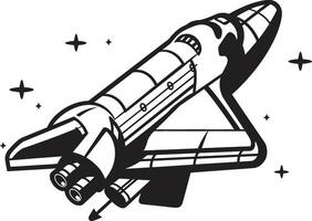Nebula Navigator Black of Space Rocket Celestial Conqueror Rocket Design in Noir vector
