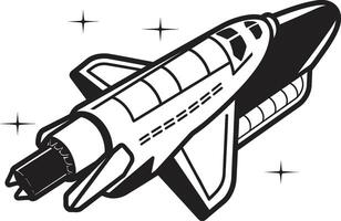 Solar Sentinel Rocket Sketch in Noir Astral Adventurer Black of Rocket in Space vector