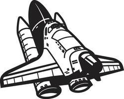 Interstellar Explorer Black of Spacecraft Nebula Navigator Rocket Design in Noir vector