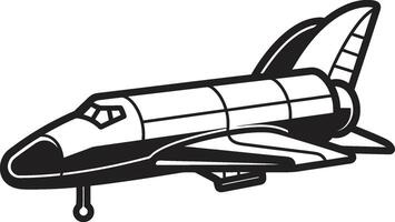 Stellar Soarer Black Icon of Space Rocket Galactic Guardian Rocket Sketch in Black vector