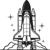 Galactic Guardian Rocket Design in Noir Solar Sentinel Black Icon of Spacecraft vector