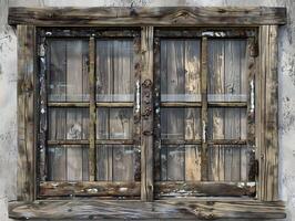 Realistic high resolution image of an old wooden window photo