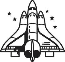 Stellar Soarer Black of Space Rocket Lunar Launcher Rocket Design in Black vector