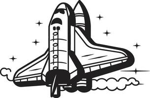Astral Adventurer Black of Rocket Craft Midnight Spacecraft Rocket Design in Noir vector