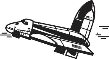Solar Sentinel Black of Rocket in Space Astral Adventurer Rocket Design in Noir vector