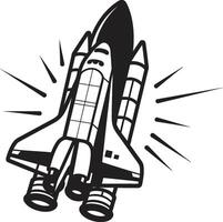 Solar Sentinel Rocket Sketch in Black Astral Adventurer Black of Rocket Craft vector