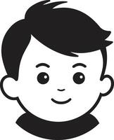 Tiny Tot Design of Toddler Face in Black Little Lamb Black Icon of Toddler Face vector